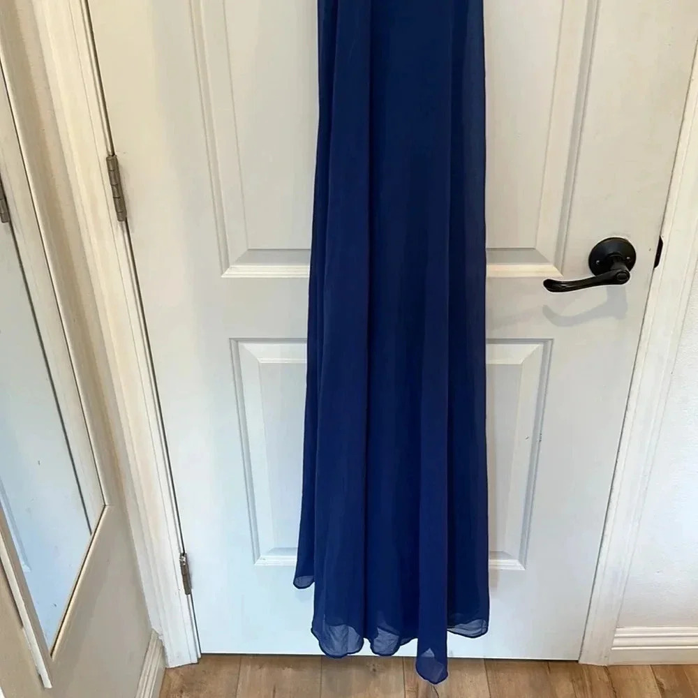 NWT Lulus Mythical Kind of Love Navy Blue Maxi Dress Sz S - Picture 6 of 12